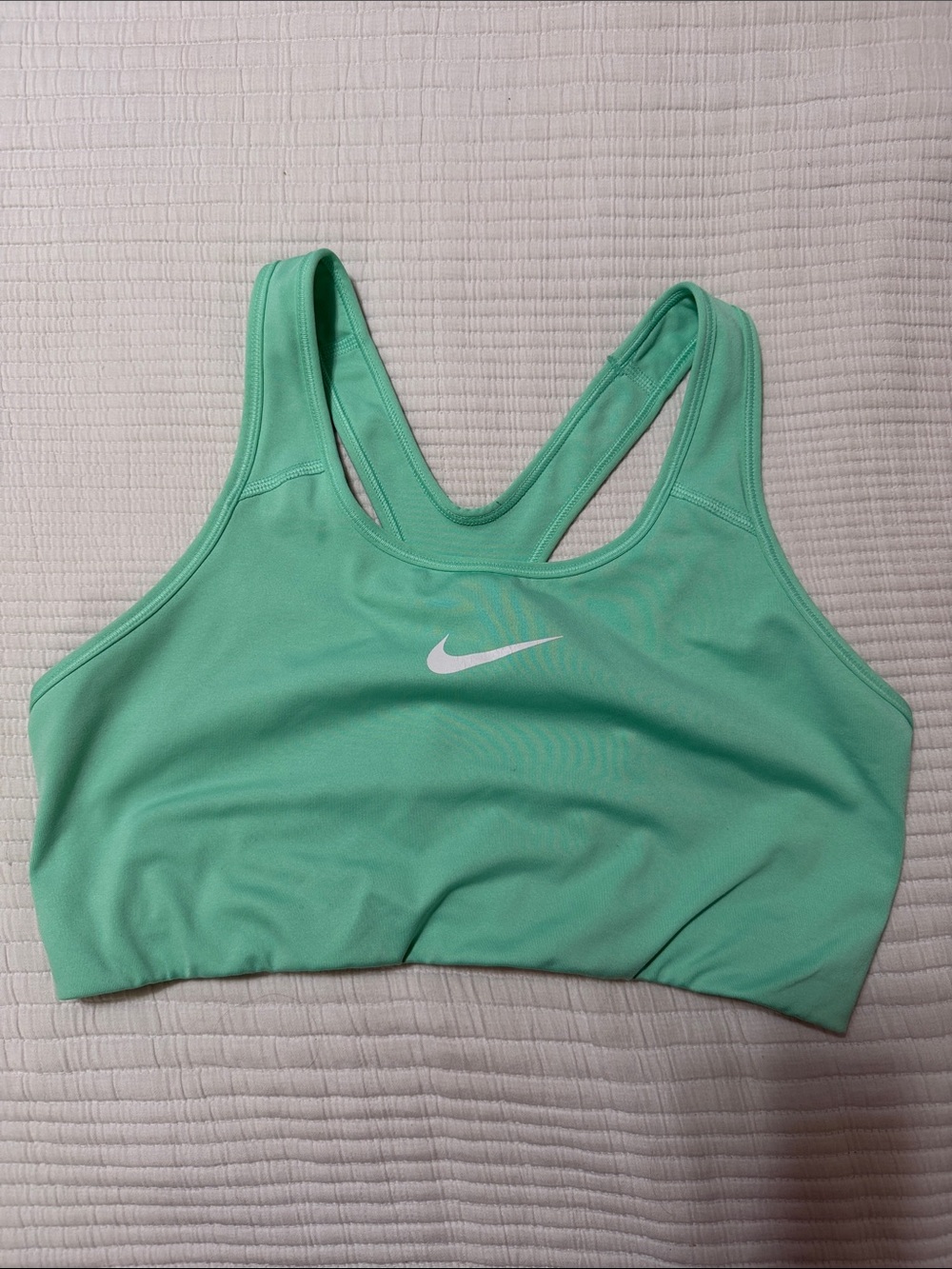 Nike Mint Green Racerback Sports Bra with White Swoosh